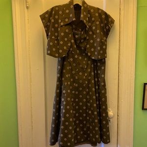 Vintage fit and flare sun dress and matching bolero jacket set.